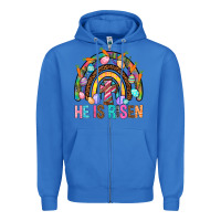 True Royal He Is Risen Rainbow Zipper Hoodie - BundleAndBundleShop