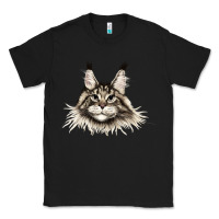 Black Maine Coon Cat Face Classic Tee - LillyAllenDesigns