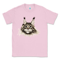 Bubblegum Pink Maine Coon Cat Face Classic Tee - LillyAllenDesigns