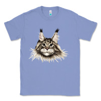 Colony Blue Maine Coon Cat Face Classic Tee - LillyAllenDesigns