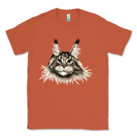Copper Maine Coon Cat Face Classic Tee - LillyAllenDesigns