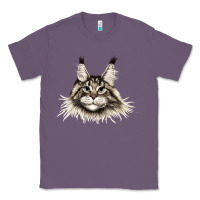 Lavender Maine Coon Cat Face Classic Tee - LillyAllenDesigns