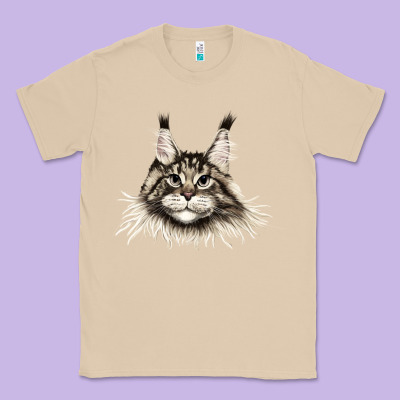 Maine Coon Cat Face Classic Tee Designed By Lillyallendesigns