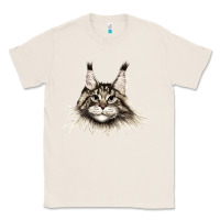 Natural Maine Coon Cat Face Classic Tee - LillyAllenDesigns