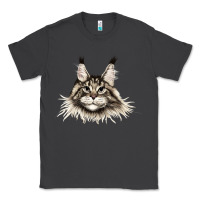 Smoke Maine Coon Cat Face Classic Tee - LillyAllenDesigns