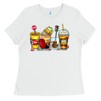 White bus driver coffee cups Ladies Tee - Zillion Design Studio