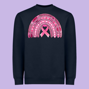 Breast Cancer Awareness Rainbow Heavyweight Sweatshirt Designed By Jasminsmagicworld
