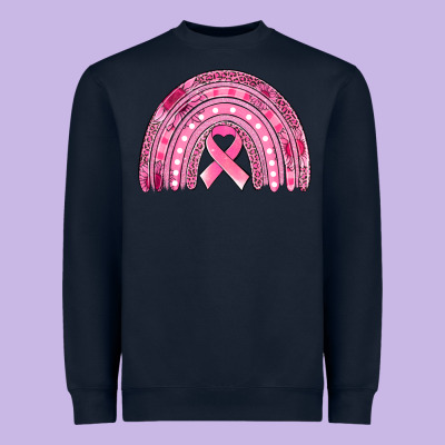 Breast Cancer Awareness Rainbow Heavyweight Sweatshirt Designed By Jasminsmagicworld