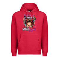 Cardinal minding my own small business messy bun Premium Hoodie - texasbilliewilder