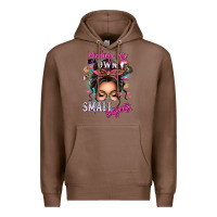 Chestnut minding my own small business messy bun Premium Hoodie - texasbilliewilder
