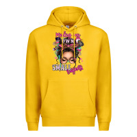 Lemon minding my own small business messy bun Premium Hoodie - texasbilliewilder