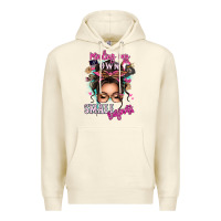 Sandshell minding my own small business messy bun Premium Hoodie - texasbilliewilder