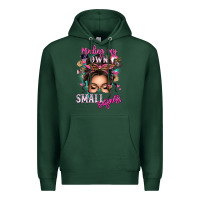 Sports Green minding my own small business messy bun Premium Hoodie - texasbilliewilder