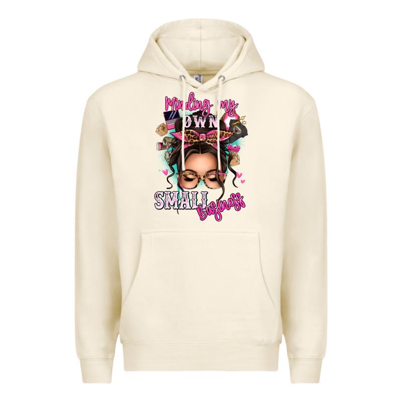Minding My Own Small Business Messy Bun Premium Hoodie by texasbilliewilder | Teevron
