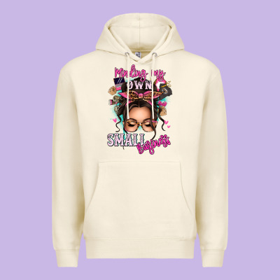 Minding My Own Small Business Messy Bun Premium Hoodie Designed By Texasbilliewilder