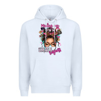 White minding my own small business messy bun Premium Hoodie - texasbilliewilder