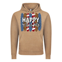 Vintage Coffee happy 4th of july brushstrokes Vintage Hoodie - BundleAndBundleShop