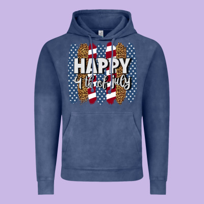 Happy 4th Of July Brushstrokes Vintage Hoodie Designed By Bundleandbundleshop