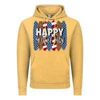 Vintage Mustard happy 4th of july brushstrokes Vintage Hoodie - BundleAndBundleShop