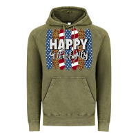Vintage Olive happy 4th of july brushstrokes Vintage Hoodie - BundleAndBundleShop
