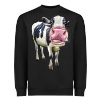 Black Cute Holstein Heavyweight Sweatshirt - LillyAllenDesigns