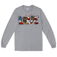 Heather Grey love army Long Sleeve Tee - MaliasSmallBusiness
