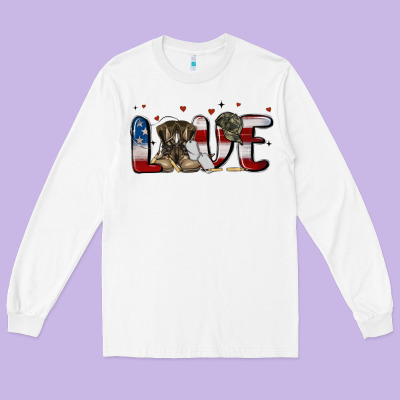 Love Army Long Sleeve Tee Designed By Maliassmallbusiness