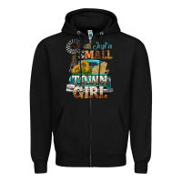 Black Just A Small Town Girl Windmill Zipper Hoodie - BundleAndBundleShop