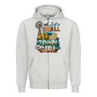 Dove Grey Just A Small Town Girl Windmill Zipper Hoodie - BundleAndBundleShop