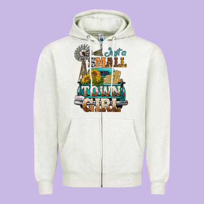 Just A Small Town Girl Windmill Zipper Hoodie Designed By Bundleandbundleshop