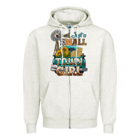 Oatmeal Heather Just A Small Town Girl Windmill Zipper Hoodie - BundleAndBundleShop