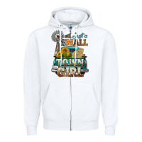 White Just A Small Town Girl Windmill Zipper Hoodie - BundleAndBundleShop