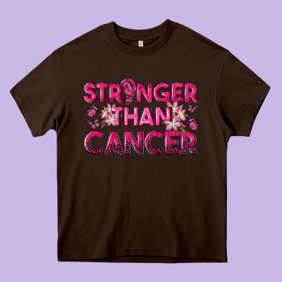 Stronger Than Cancer Heavy Core Tee Designed By Texasbilliewilder