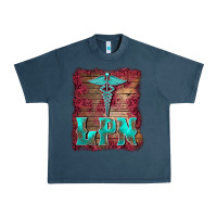 Midnight Navy licensed practical nurse medical symbol  background Urban Heavy Tee - BarkalooDesign