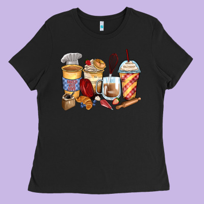 Bakery Coffee Cups Ladies Tee Designed By Zillion Design Studio