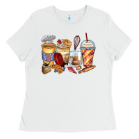 White bakery coffee cups Ladies Tee - Zillion Design Studio