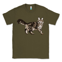 Army Green Maine Coon Cat Classic Tee - LillyAllenDesigns