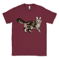 Burgundy Maine Coon Cat Classic Tee - LillyAllenDesigns