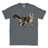 Charcoal Heather Maine Coon Cat Classic Tee - LillyAllenDesigns