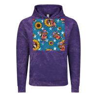 Cloud Purple 4th of july sunflowers hotdog seamless pattern Vintage Hoodie - BundleAndBundleShop