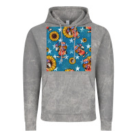 Cloud Rock 4th of july sunflowers hotdog seamless pattern Vintage Hoodie - BundleAndBundleShop