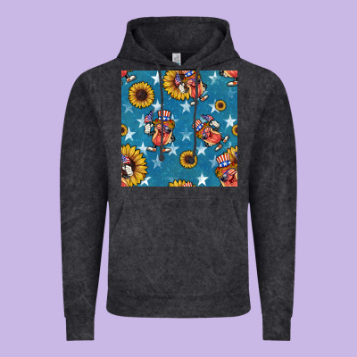 4th Of July Sunflowers Hotdog Seamless Pattern Vintage Hoodie Designed By Bundleandbundleshop