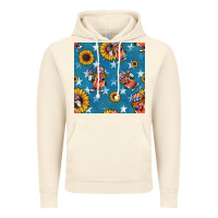 Vintage Artic 4th of july sunflowers hotdog seamless pattern Vintage Hoodie - BundleAndBundleShop