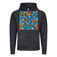 Vintage Black 4th of july sunflowers hotdog seamless pattern Vintage Hoodie - BundleAndBundleShop