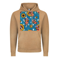 Vintage Camel 4th of july sunflowers hotdog seamless pattern Vintage Hoodie - BundleAndBundleShop