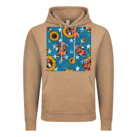 Vintage Coffee 4th of july sunflowers hotdog seamless pattern Vintage Hoodie - BundleAndBundleShop