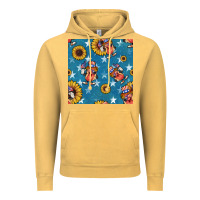 Vintage Mustard 4th of july sunflowers hotdog seamless pattern Vintage Hoodie - BundleAndBundleShop