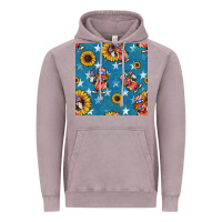Vintage Zinc 4th of july sunflowers hotdog seamless pattern Vintage Hoodie - BundleAndBundleShop