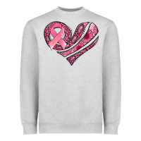 Breast Cancer Awareness Heart Heavyweight Sweatshirt | Teevron