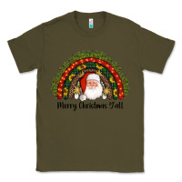 Army Green merry christmas y'all santa rainbow Classic Tee - AdoDesignShop